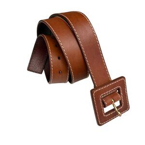 Worth New York Women's Belt Sz Medium Brown Full Grain Genuine Leather Italy